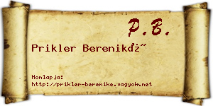 Prikler Bereniké névjegykártya